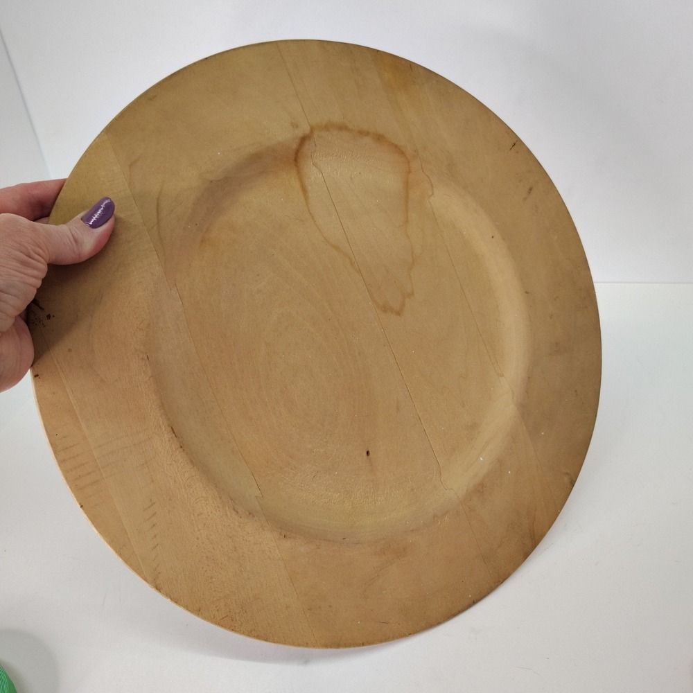 12" Wooden Plate Charger Rustic Farmhouse Wall or Tray Decor